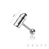 MALE GENITAL 316L SURGICAL STEEL TONGUE BARBELL